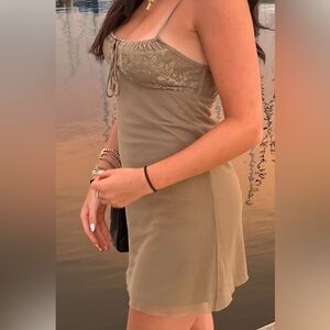 Pull and Bear Green Mini Dress